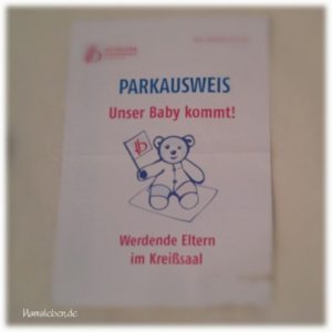 Parkausweis Das Baby kommt