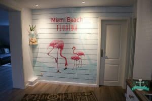 Miami Beach Wandbild Flamingo in Küche