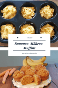 vegane Muffins mit Banane und Karotte ohne Zucker mit Xylit saftig und lecker