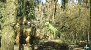 Dinosaurier auf der Dino-Insel im Magic Park Verden