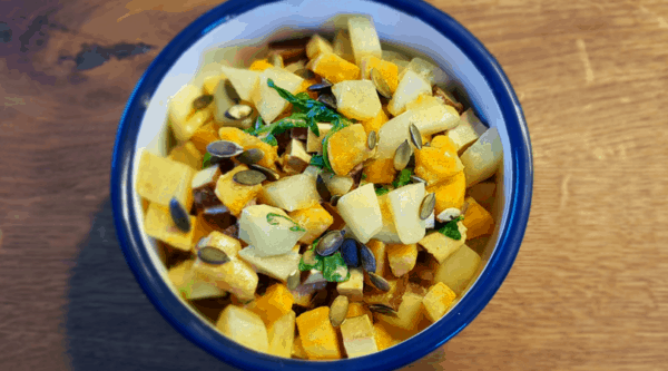 Schmorgurken Curry mit Süßkartoffeln