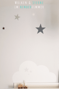 Wolken & Sterne im #kinderzimmer als #wandtattoo - unser Make Over mit Waldtieren und grauen Akzenten #unisex #wolken #sterne #kidsinterior