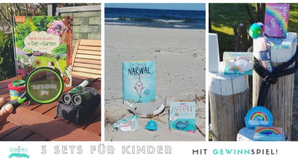3 Geschenkideen für Kinder ab ca. 5 Jahren Kinderbücher mit Spiel und Spaß Natur Narwal und Regenbogen