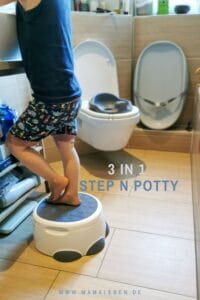 Werbung | mit dem Step n Potty habt ihr gleich 3 Dinge auf einmal! #töpfchen #hocker und #wcsitz aka Toilettentrainer #bumbo #baby #kleinkind 