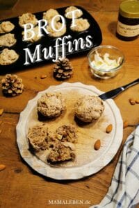 Brot Muffins mit Nüssen und Gewürzen nach Wahl #backen #muffins #brot #nussbrot #brotmuffins #broetchen #vegan 