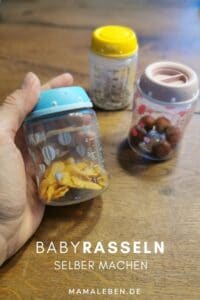 Aus alten Nuckelflaschen ganz einfach #babyrassel #selbermachen #diy #baby #kleinkind #geburt #basteln
