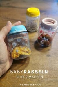 Aus alten Nuckelflaschen ganz einfach #babyrassel #selbermachen #diy #baby #kleinkind #geburt #basteln 