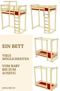 Mitwachsendes Kinderbett vom Baby bis zum Auszug