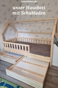 unser Hausbett mit Schubladen #naturbelassen aus #holz #kindermöbel #kinderzimmer