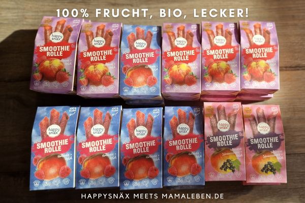 Leckere Smoothierollen von Happy Snäx, 100 % Frucht, Bio und lecker.